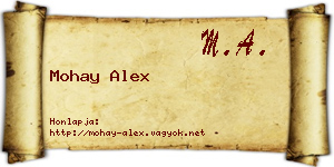 Mohay Alex névjegykártya